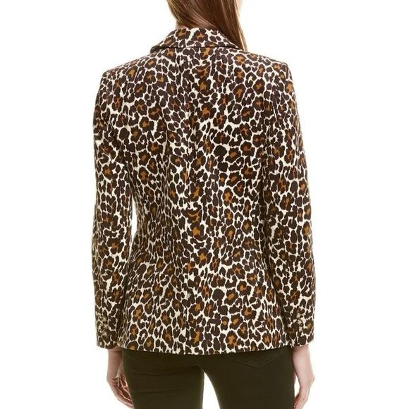 J. CREW Women's Size 8 Linen Parke Blazer Jacket Animal Print Cheetah Leopard - Picture 7 of 16
